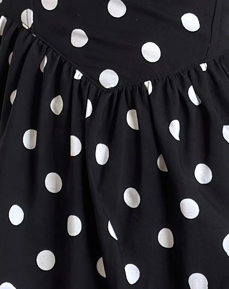 Ramana Mini Dress in 80s Polka Black - Image 5