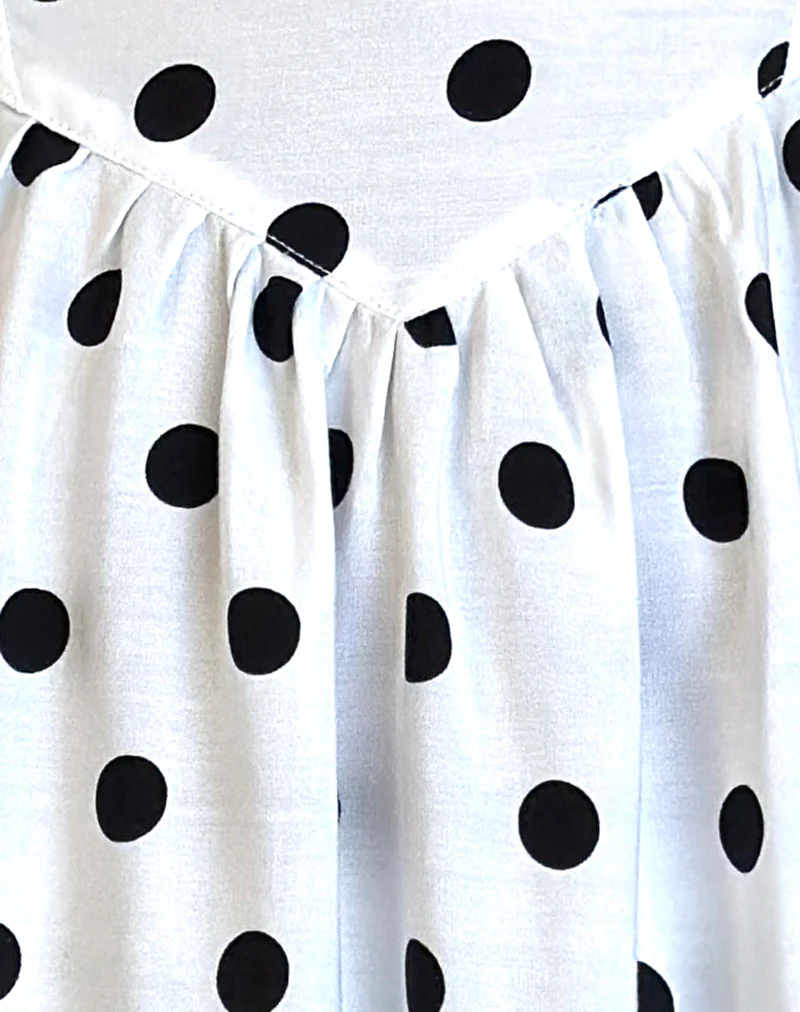 Ramana Mini Dress in 80s Polka White - Image 5