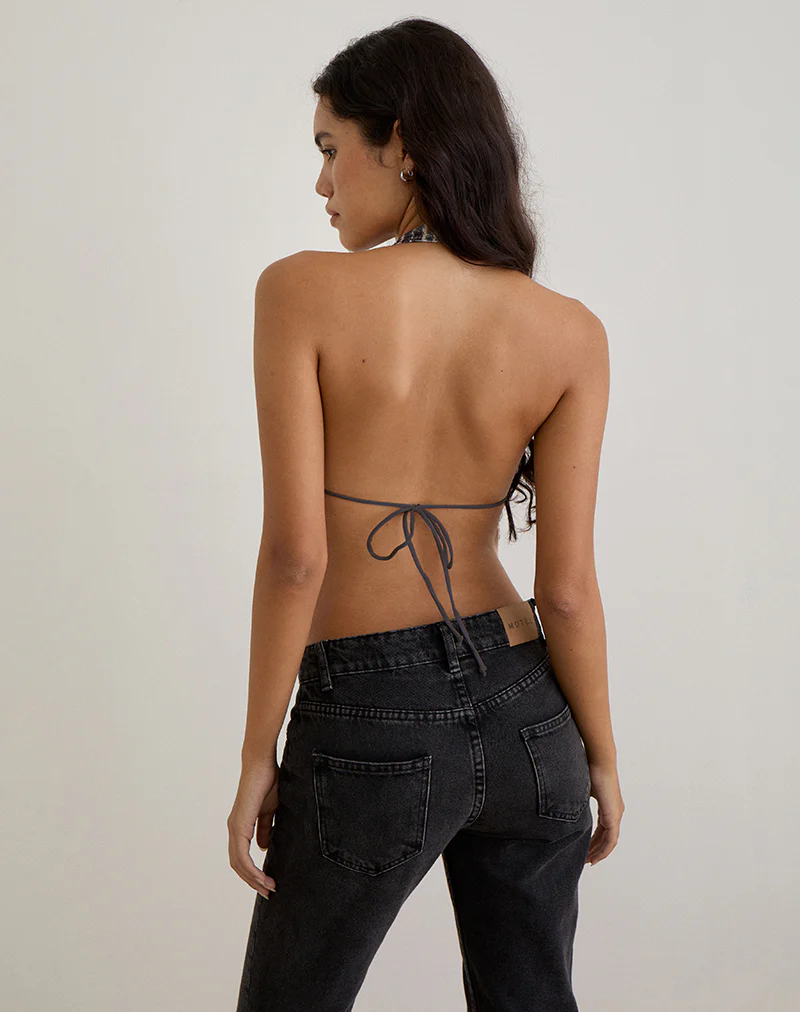 Ramilo Top in Sequin Vintage Check Brown - Image 3
