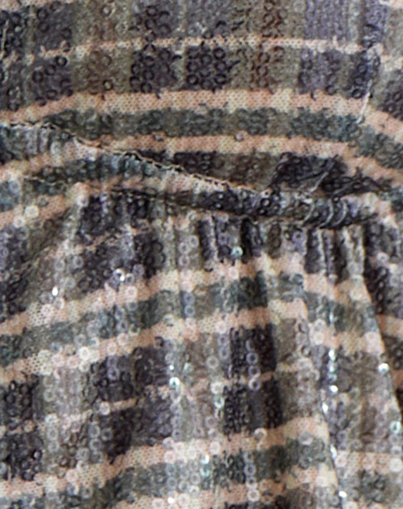 Ramilo Top in Sequin Vintage Check Brown - Image 6