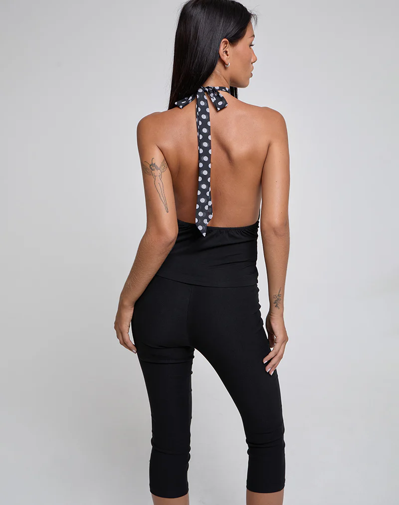 Rania Backless Top in Basic Polka Black - Image 5
