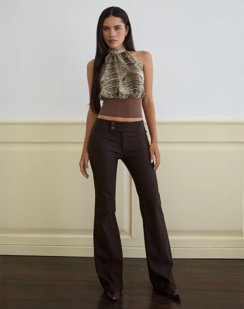 Rania Top in Chiffon Wild Animal Align Brown - Image 3