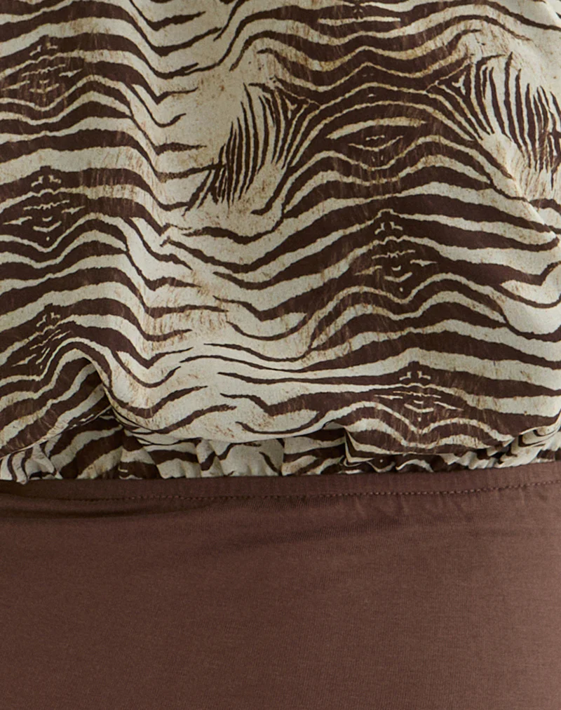 Rania Top in Chiffon Wild Animal Align Brown - Image 6