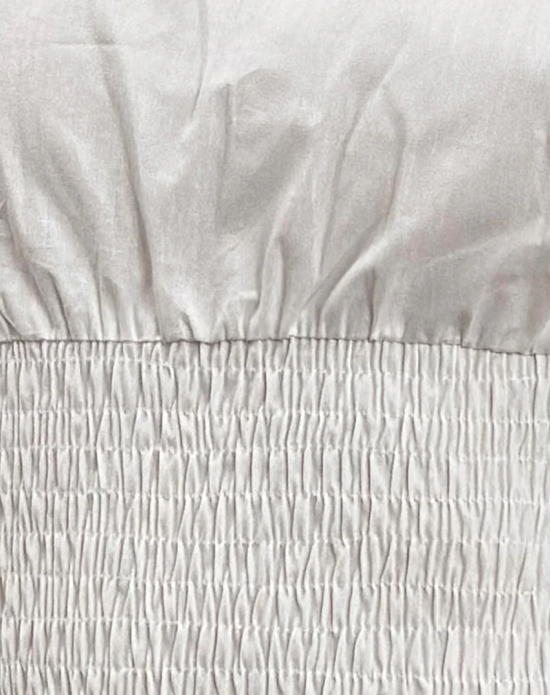 Rantha Shirred Waist Top in White - Image 5