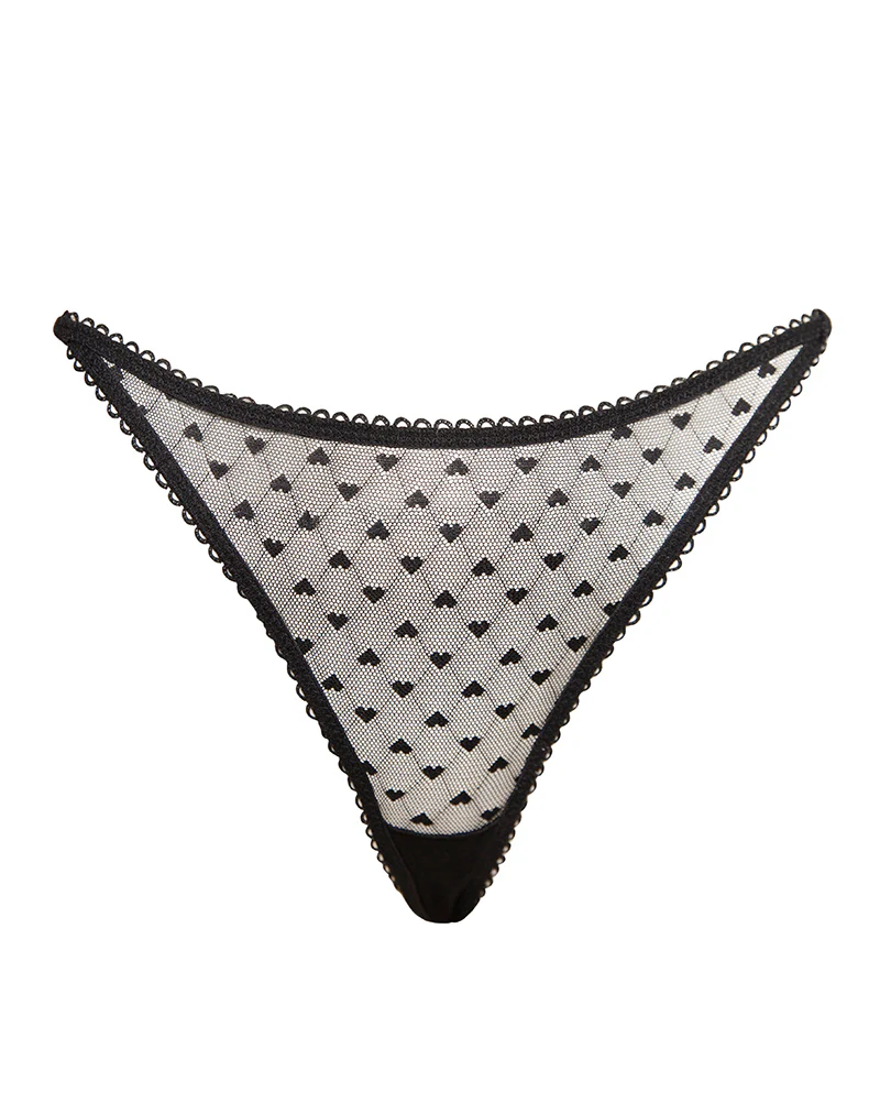 Ranu Thong in Black Lace with Heart Embroidery - Image 6