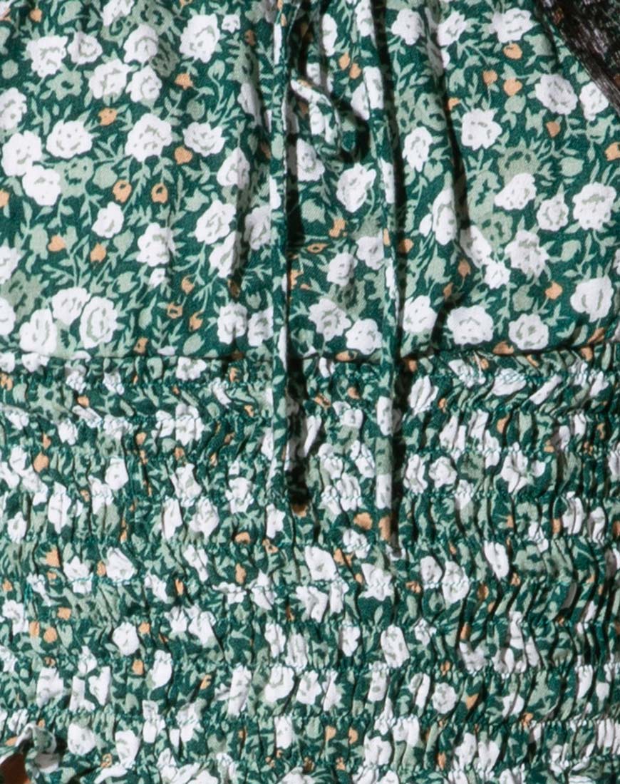 Raquel Top in Floral Field Green - Image 6