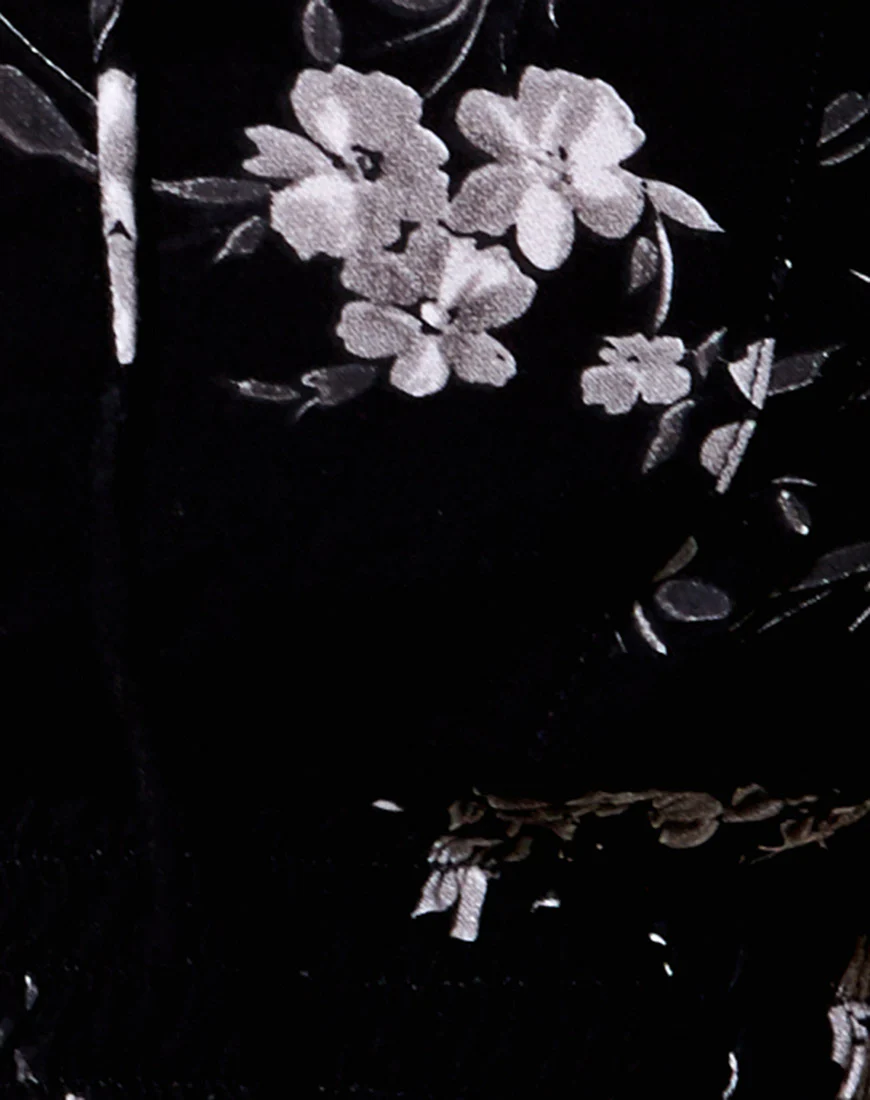 Raquel Crop Top in Mono Flower Black - Image 5