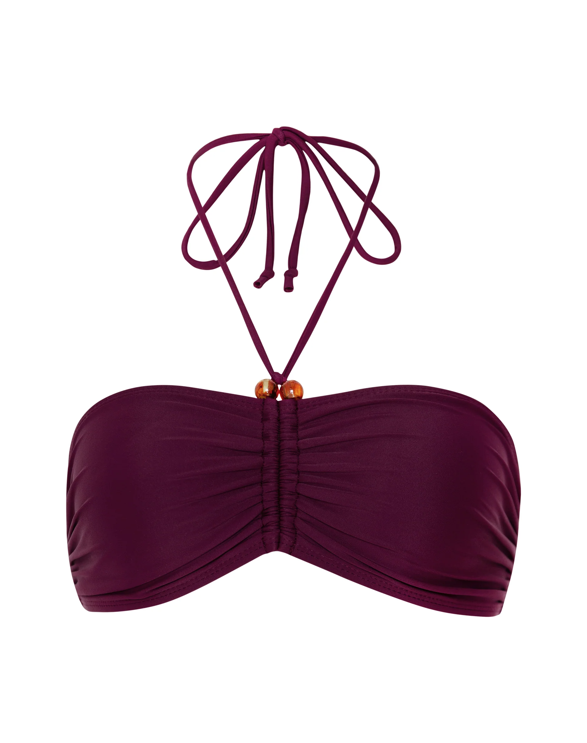 Raqui Beaded Bikini Top in Burgundy - Image 6