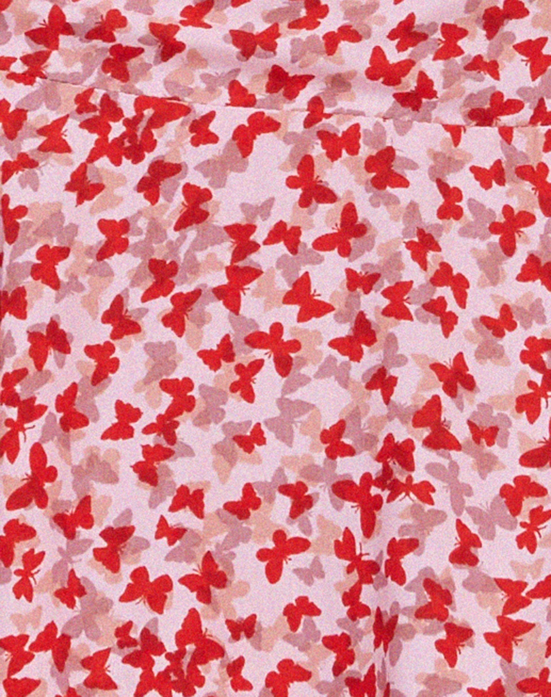 Rara Mini Skirt in Ditsy Butterfly Peach and Red - Image 5
