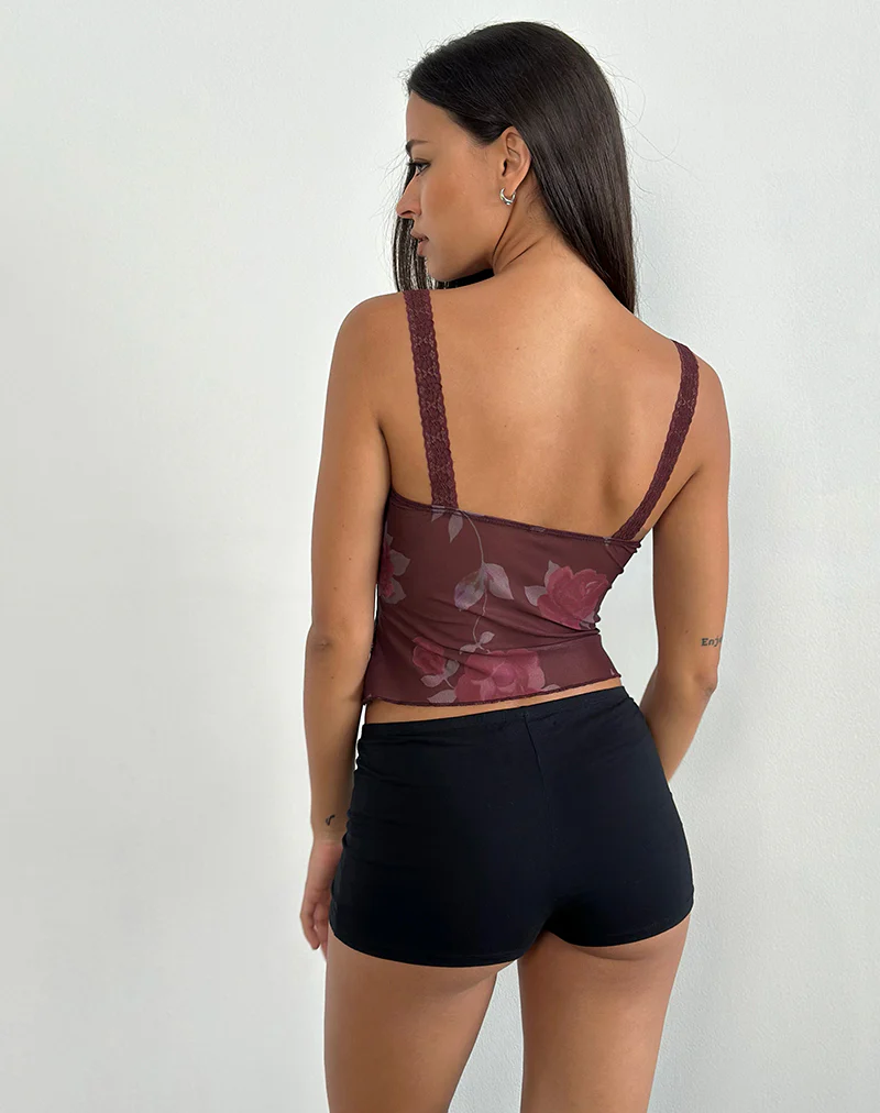 Rasa Cami Top in Blooming Rose Burgundy - Image 6