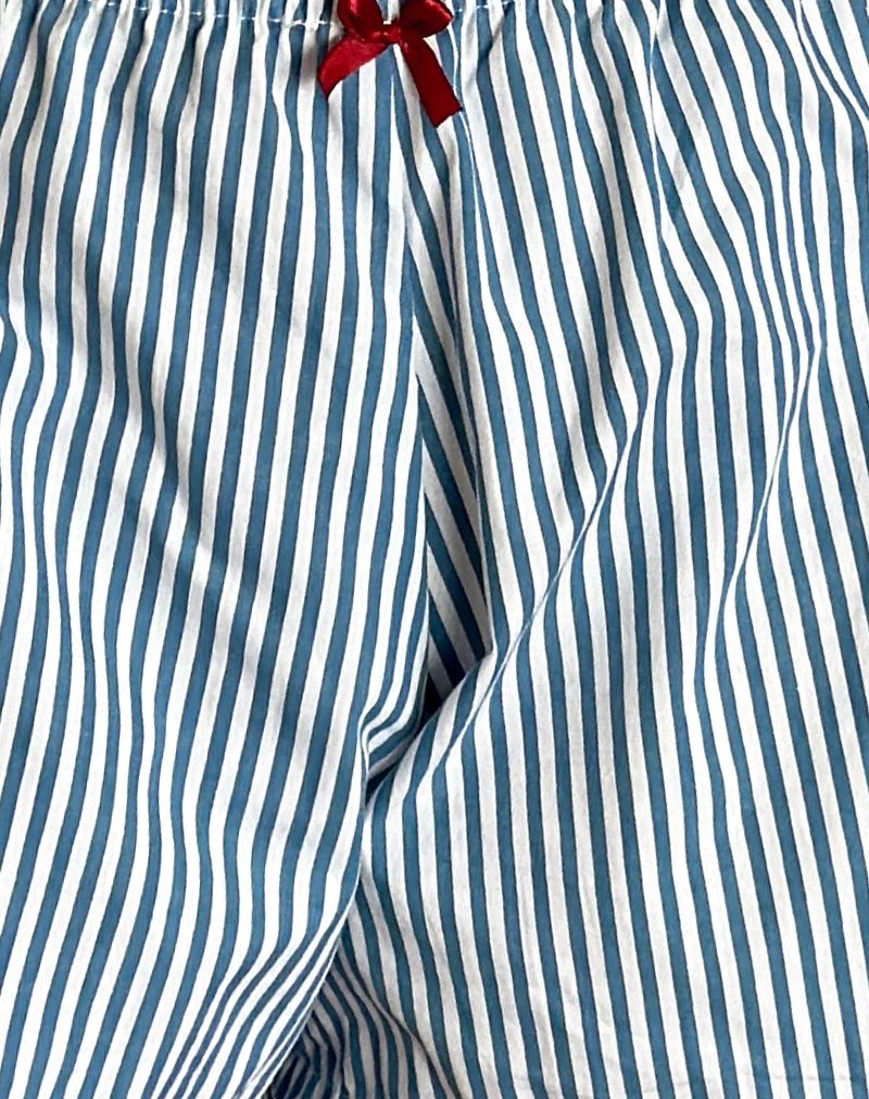 Rata Shorts in Blue Small Vertical Stripe - Image 6