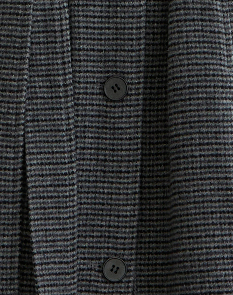 Ravari Belted Trench Coat in Charcoal Check - Image 6