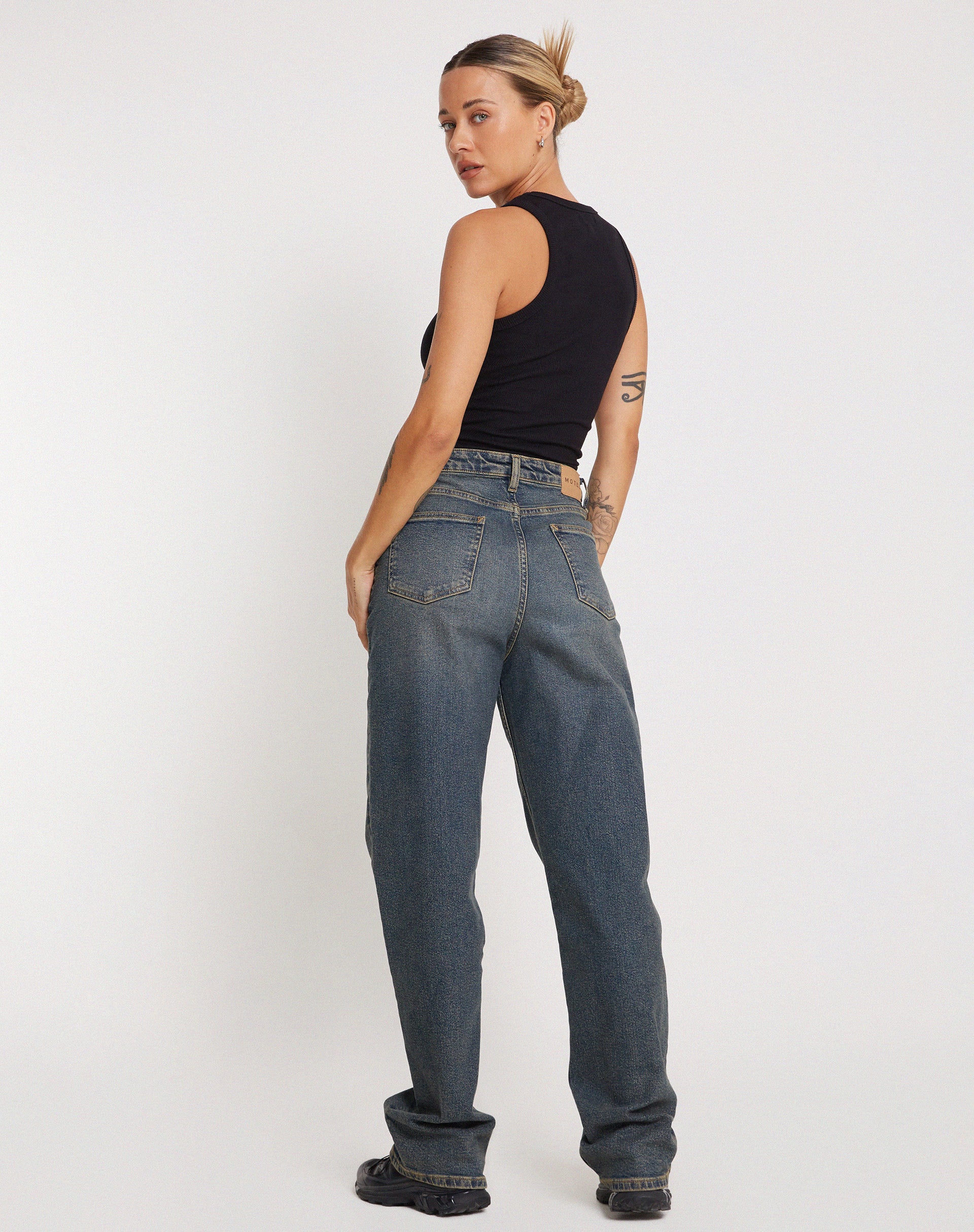 Rave Vest Top in Rib Black - Image 6
