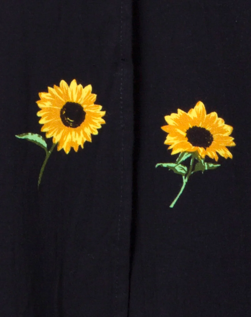 Rawa Wrap Dress in Ditsy Sunflower - Image 5