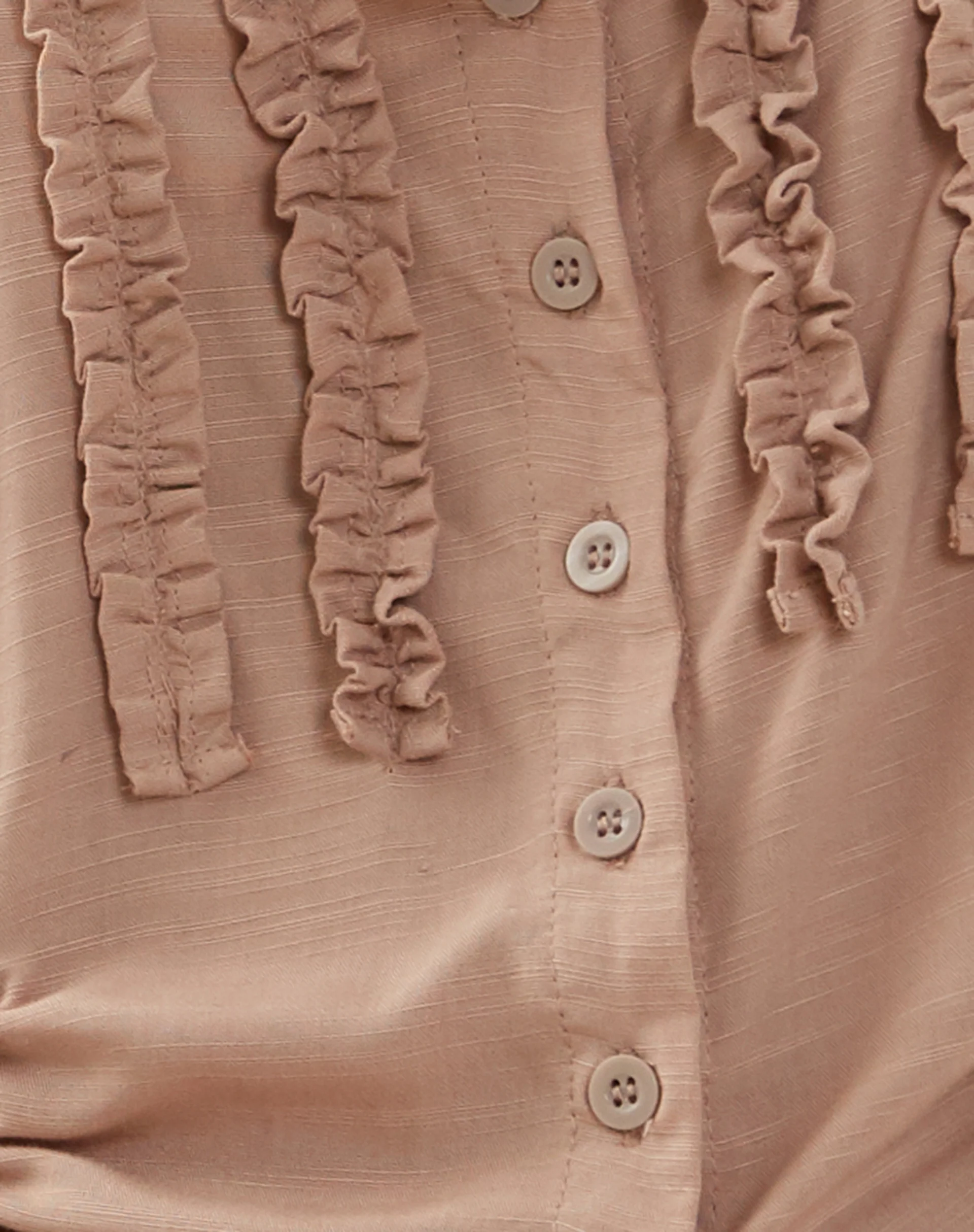 Rayna Ruffle Milkmaid Top in Mushroom - Image 5