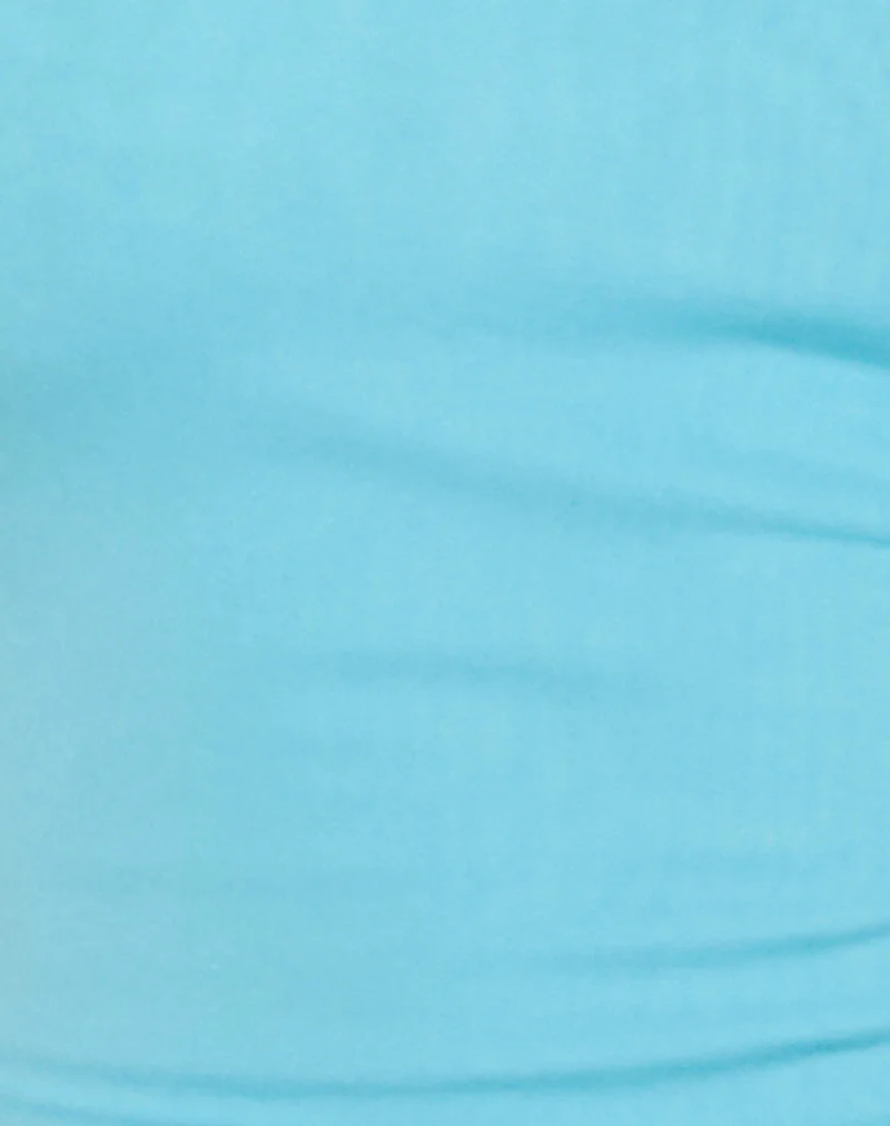 Raziel High Neck Top in Cupro Aqua - Image 7
