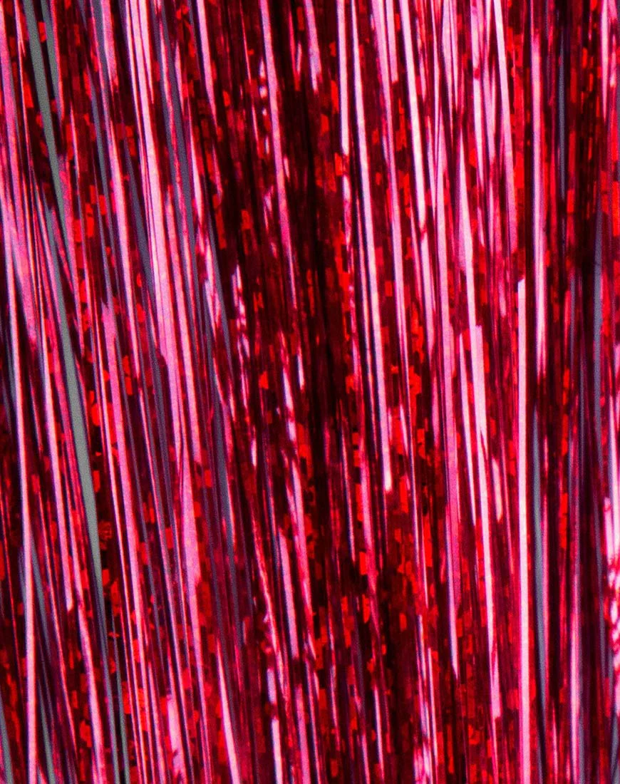 Red Tinsel Hair Extension by Shrine - Image 2