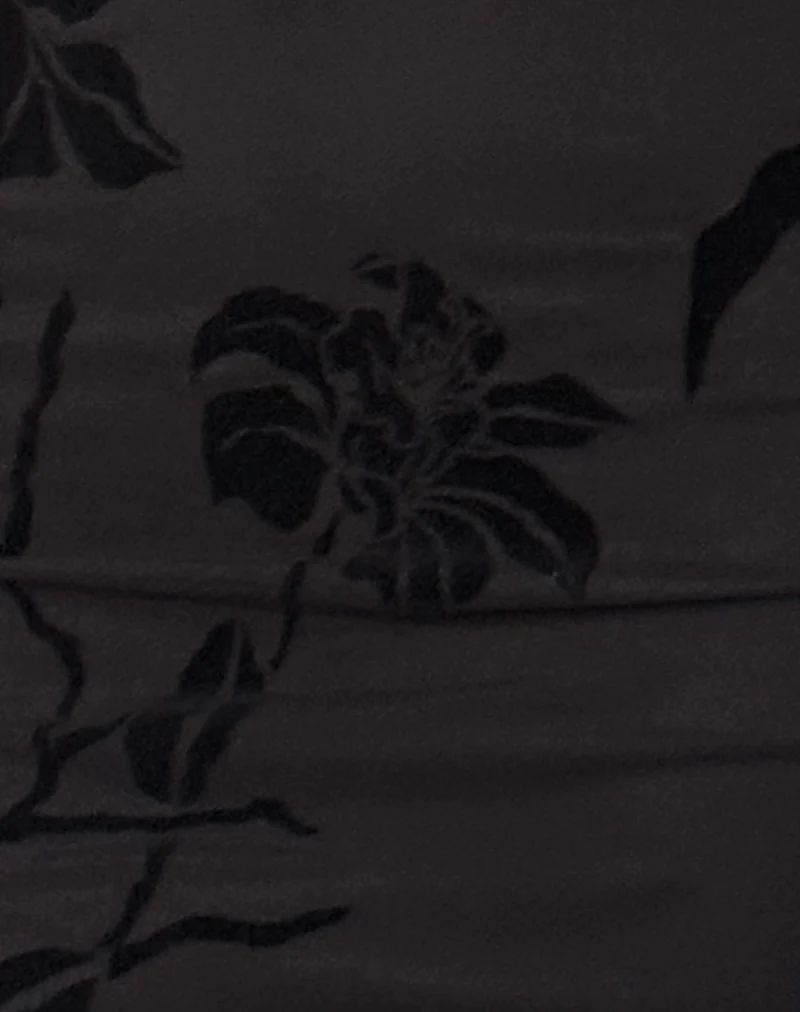 Redi Mini Halterneck Dress in Orchids Flock Black - Image 6