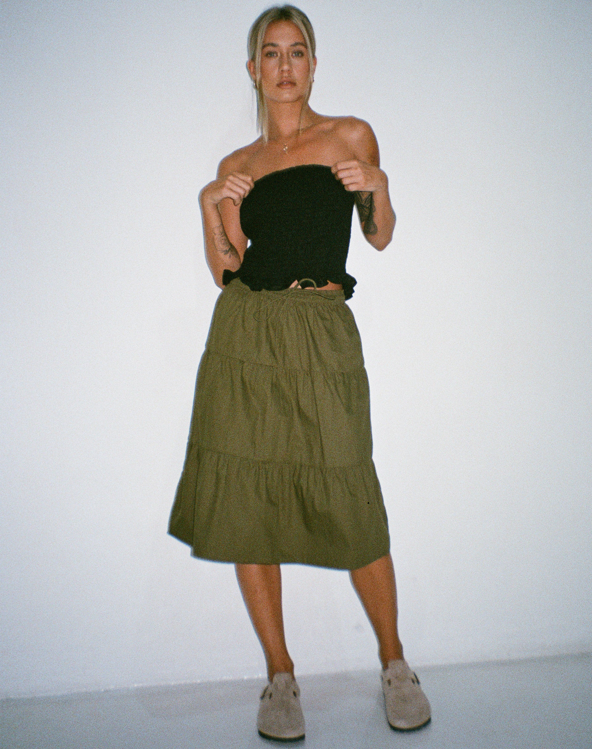 Reef Midi Skirt in Loden Green - Image 5