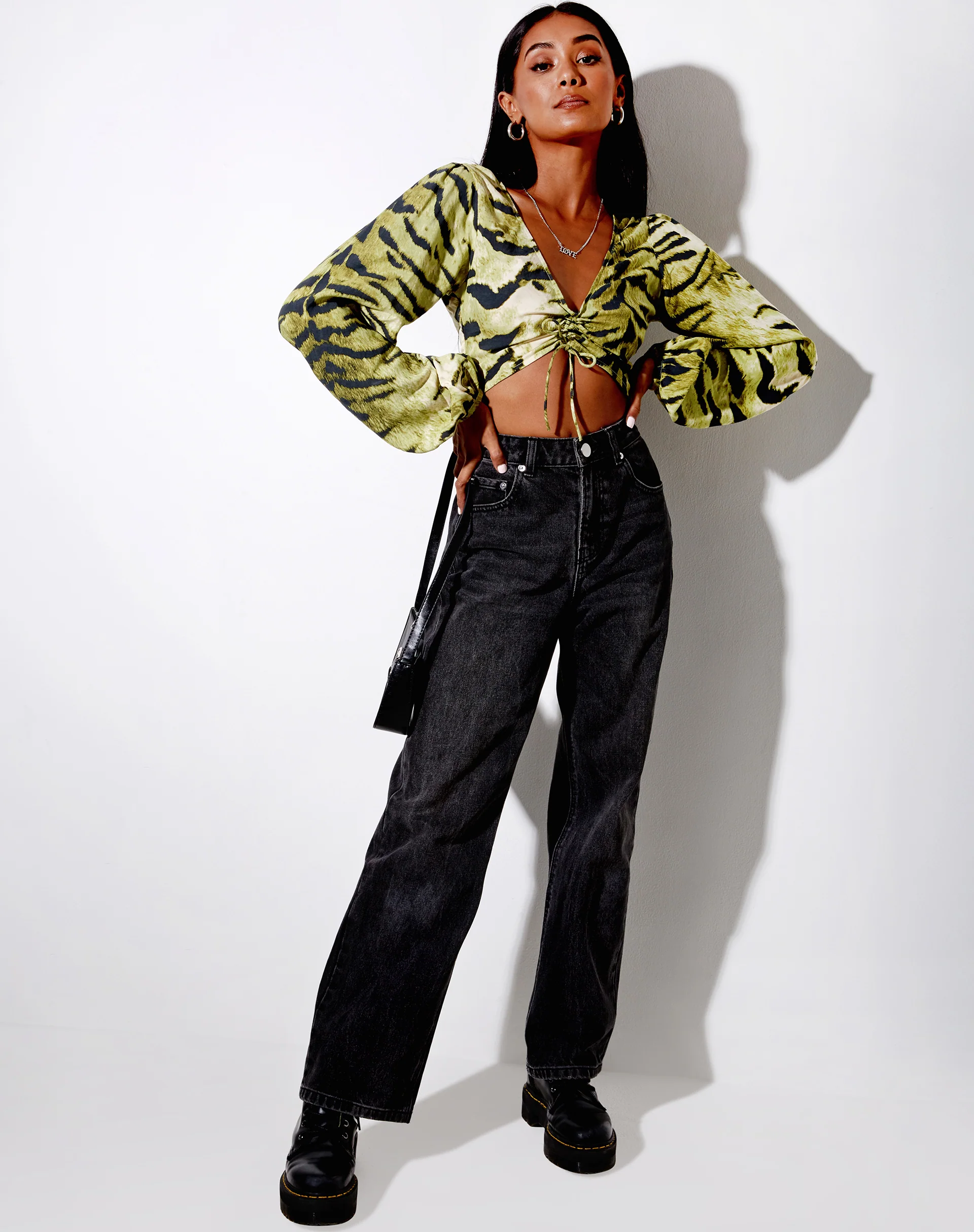 Reilo Crop Top in Tiger Full Khaki - Image 3