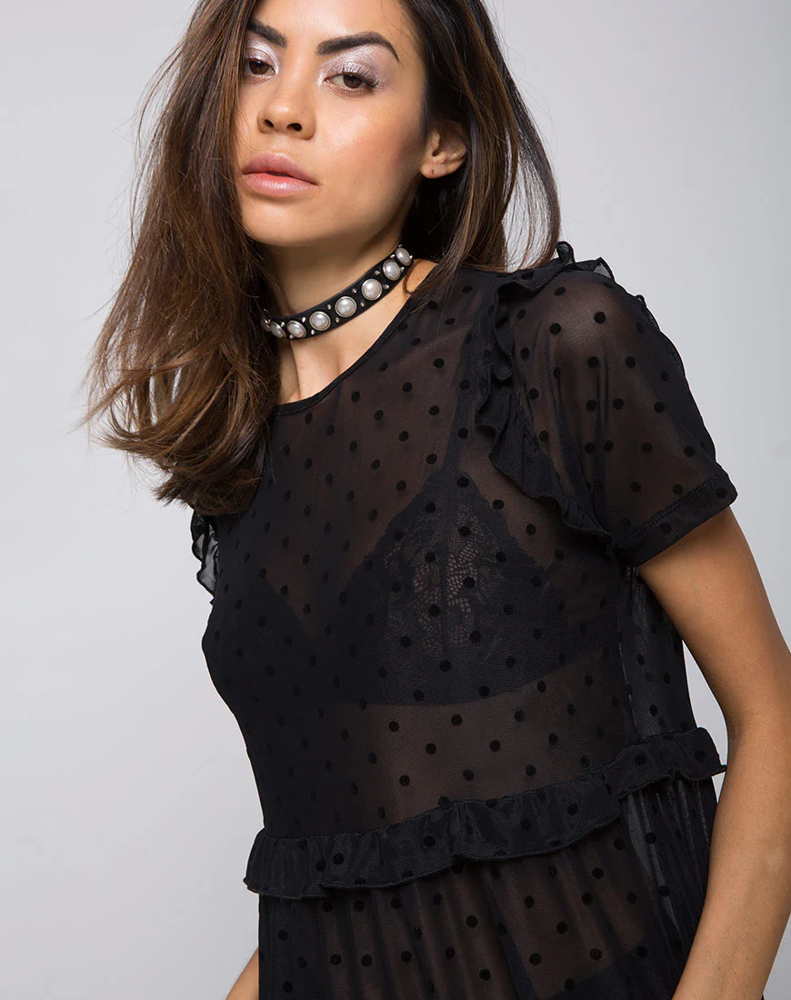 Remy Midi Dress in Polka Net black - Image 2