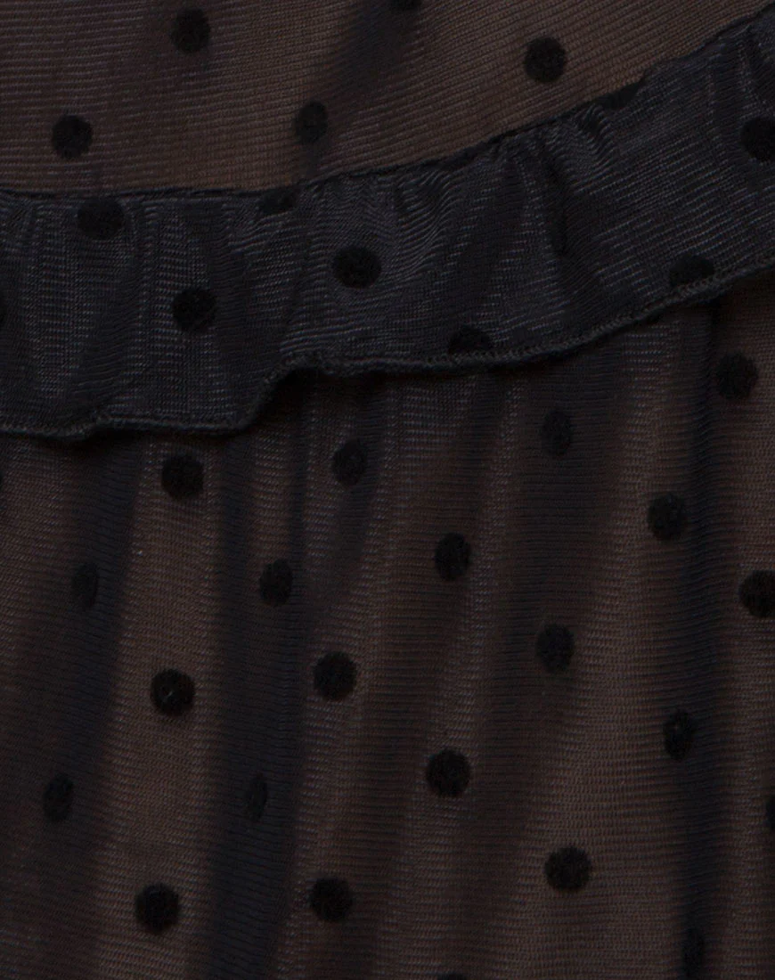 Remy Midi Dress in Polka Net black - Image 5