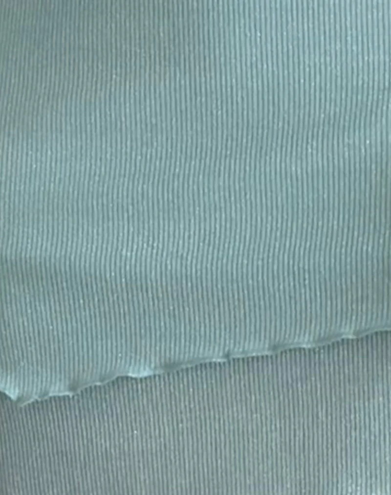Renata Mini Dress in Light Blue Shimmer Rib - Image 5