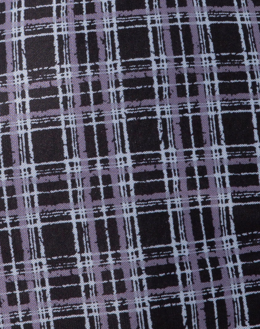 Reney Slip Dress in Inkblot Check Black and White - Image 5