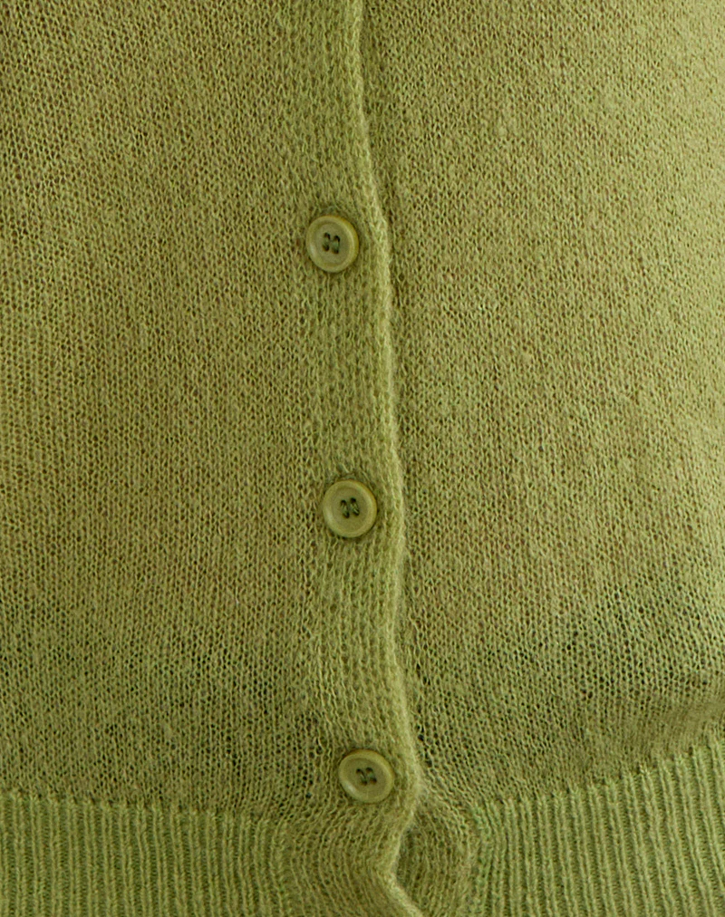 Renisa Cardigan in Sheer Knit Green - Image 6