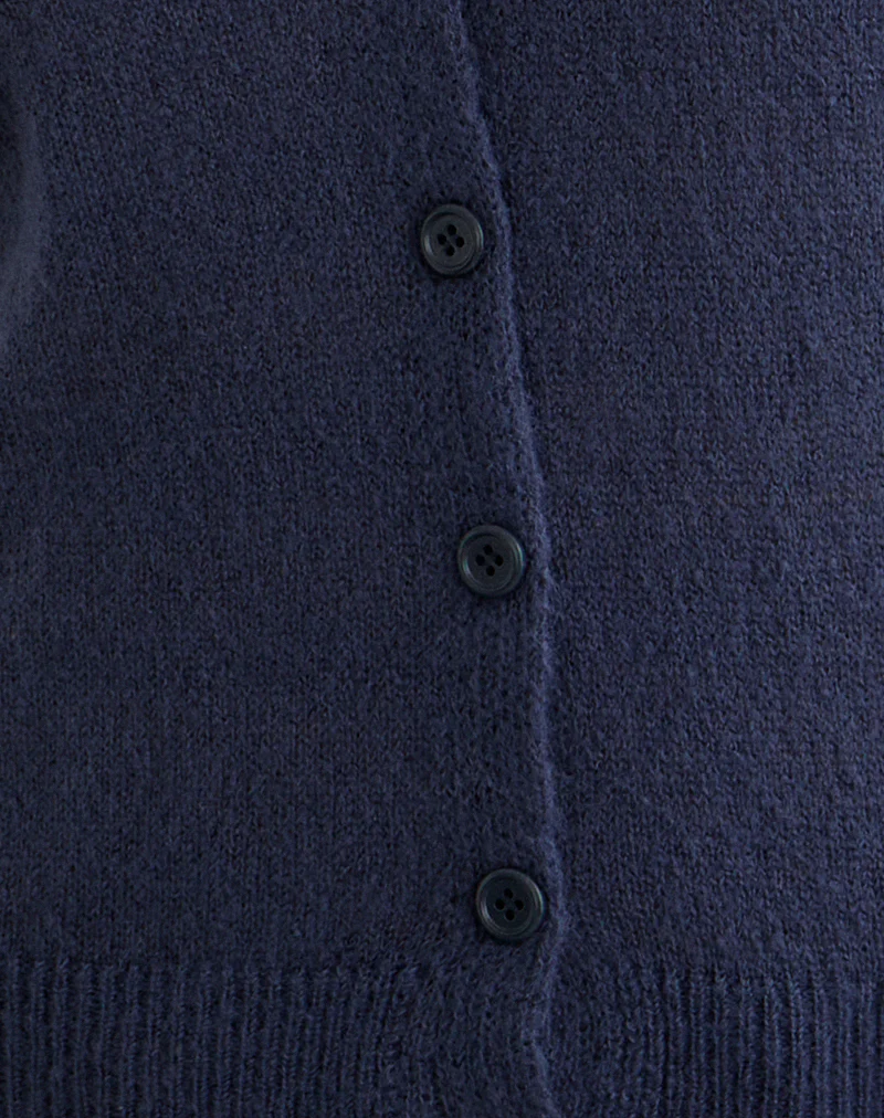 Renisa Cardigan in Sheer Knit Navy - Image 6