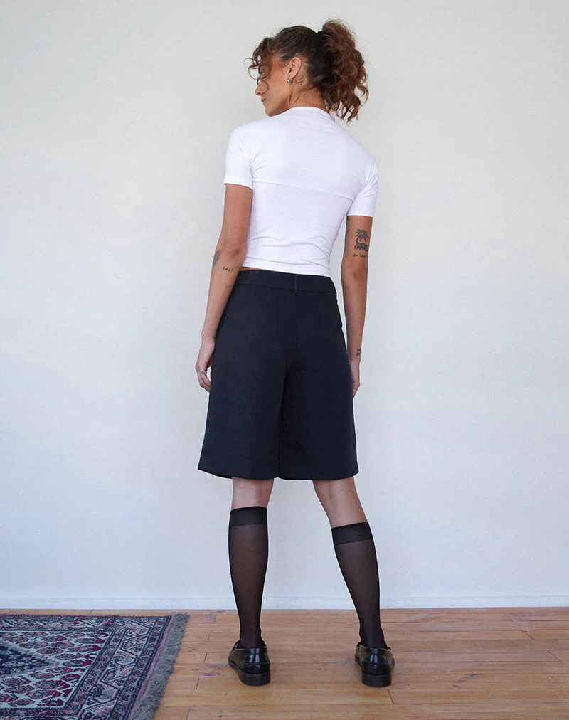 Requa Short Sleeve Square Neck Top in White - Image 4