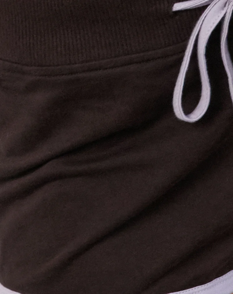 Resata Runner Shorts in Bitter Chocolate with Violet Binding - Image 6