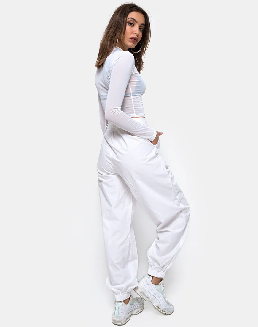 Rhala Crop Top in White Net - Image 5