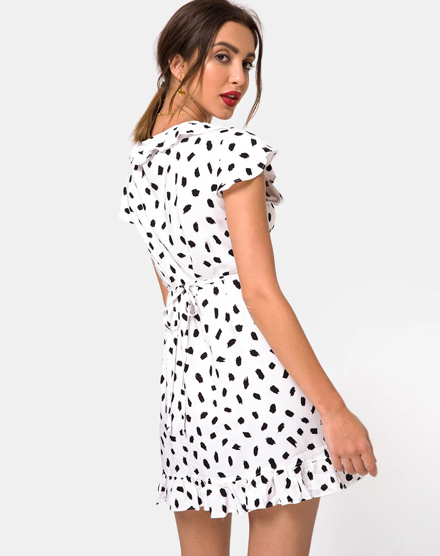 Rica Dress in Diana Dot White - Image 2