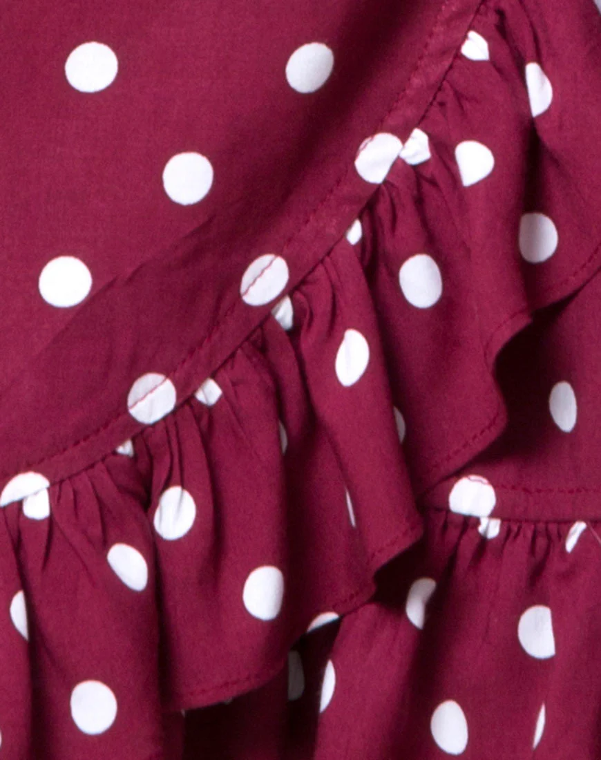 Rica Dress in Medium Polka Wine - Image 5