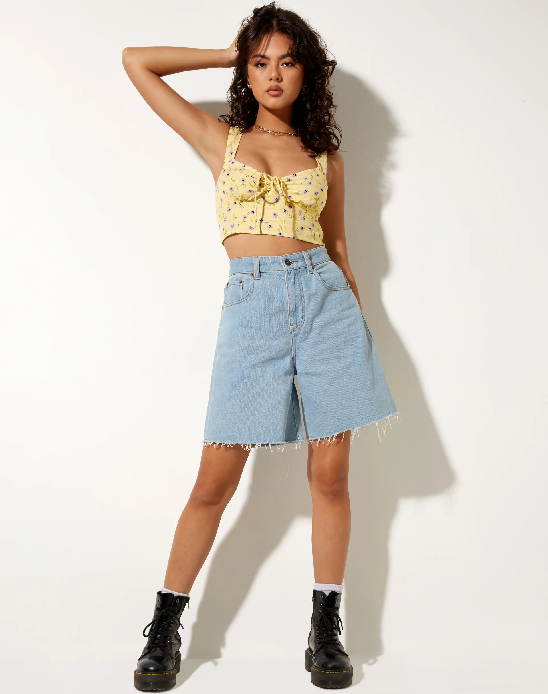 Ridis Vest Crop Top in Wild Flower Lemon Drop - Image 3