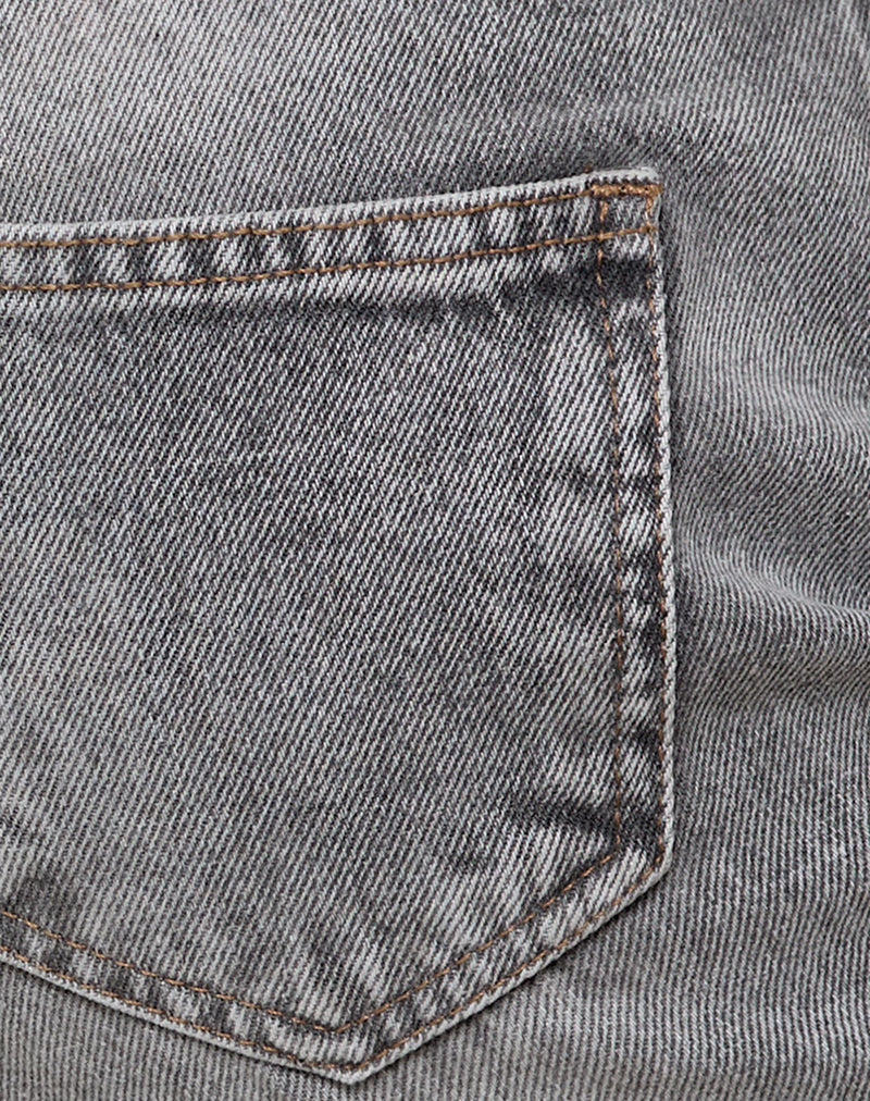 Rigid Low Rise Flare Jeans in Grey Wash - Image 6