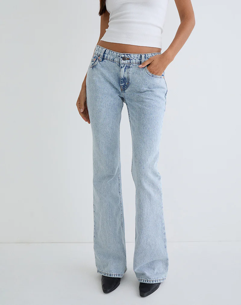 Rigid Low Rise Flare Jeans in 80s Light Wash - Image 2