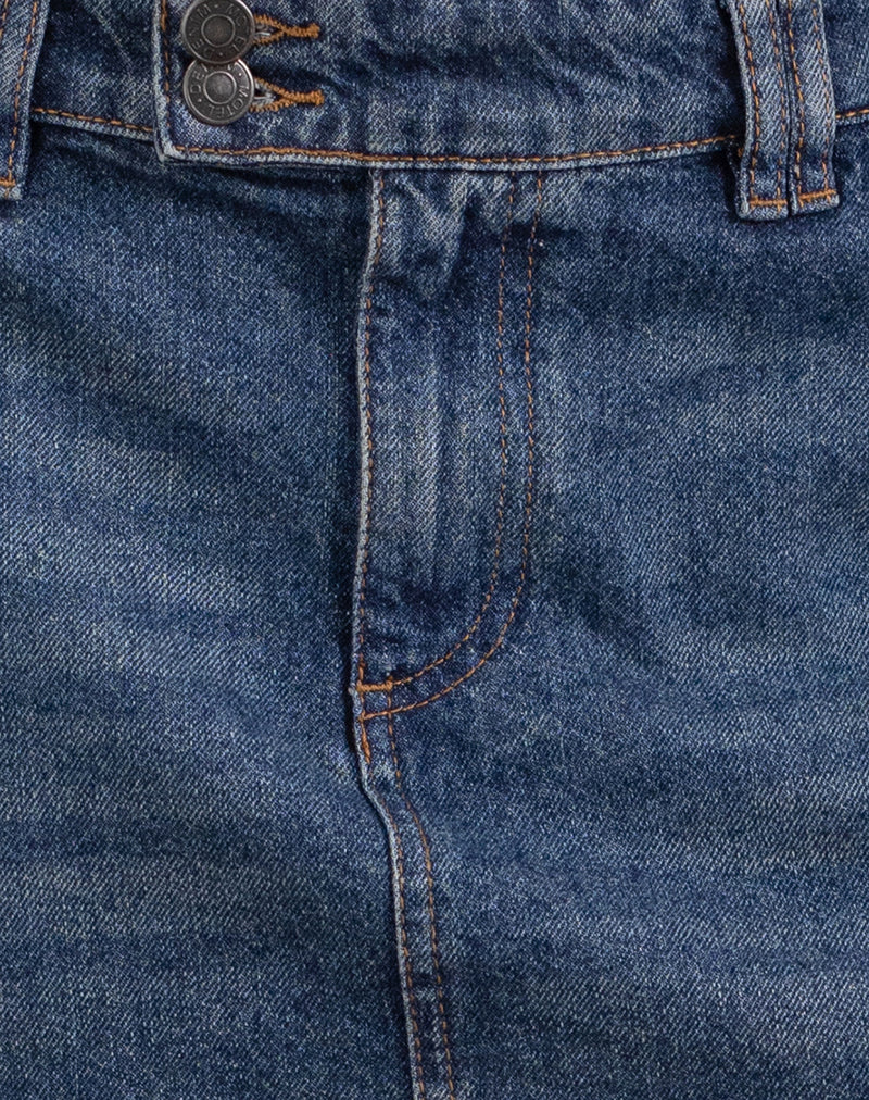 Rigid Micro Denim Skirt in Heritage Blue - Image 5