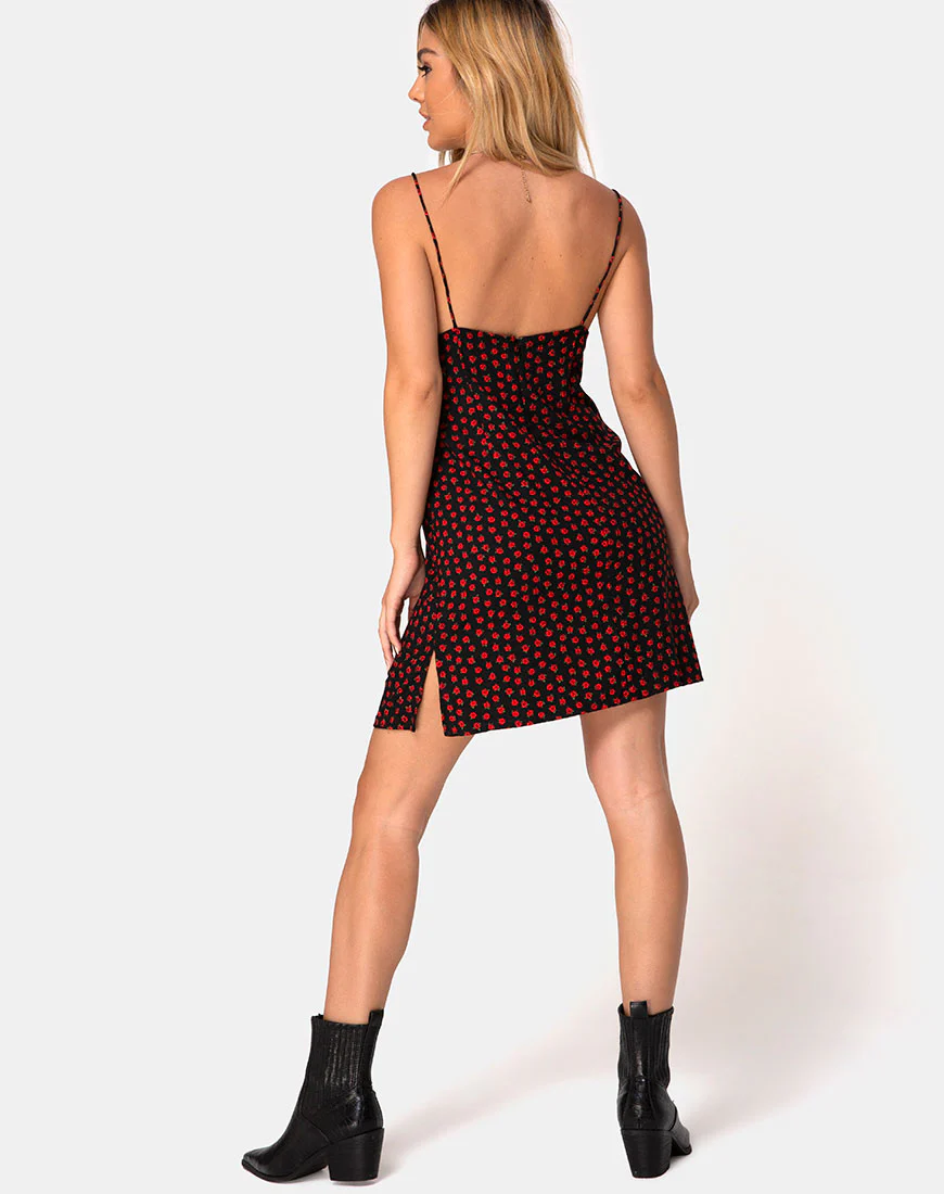 Rilia Dress in Dotty Rose Red - Image 4
