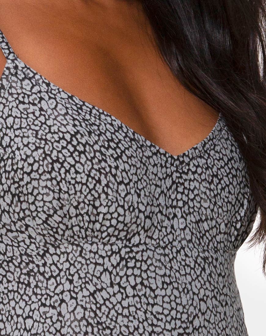 Rilia Slip Dress in Ditsy Leopard Grey - Image 5