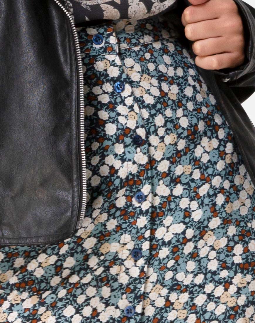Rima Skirt in Floral Field Navy - Image 5