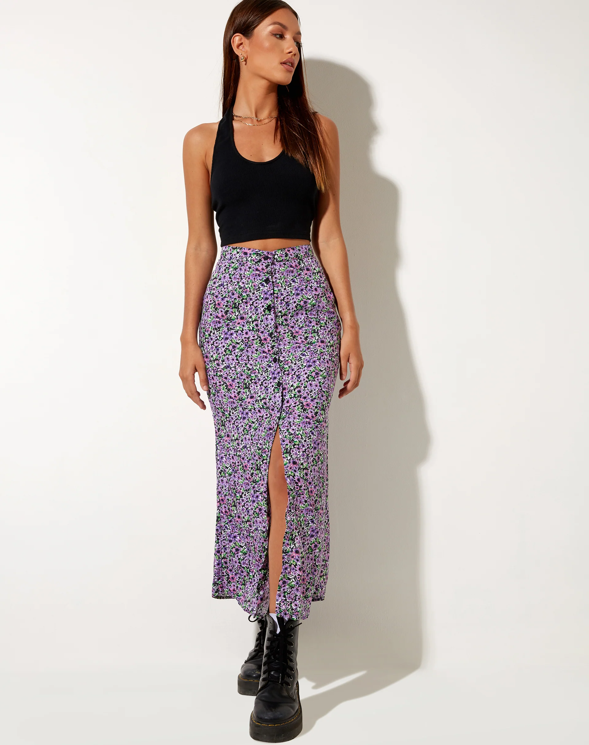 Rima Midi Skirt in Lilac Blossom - Image 4