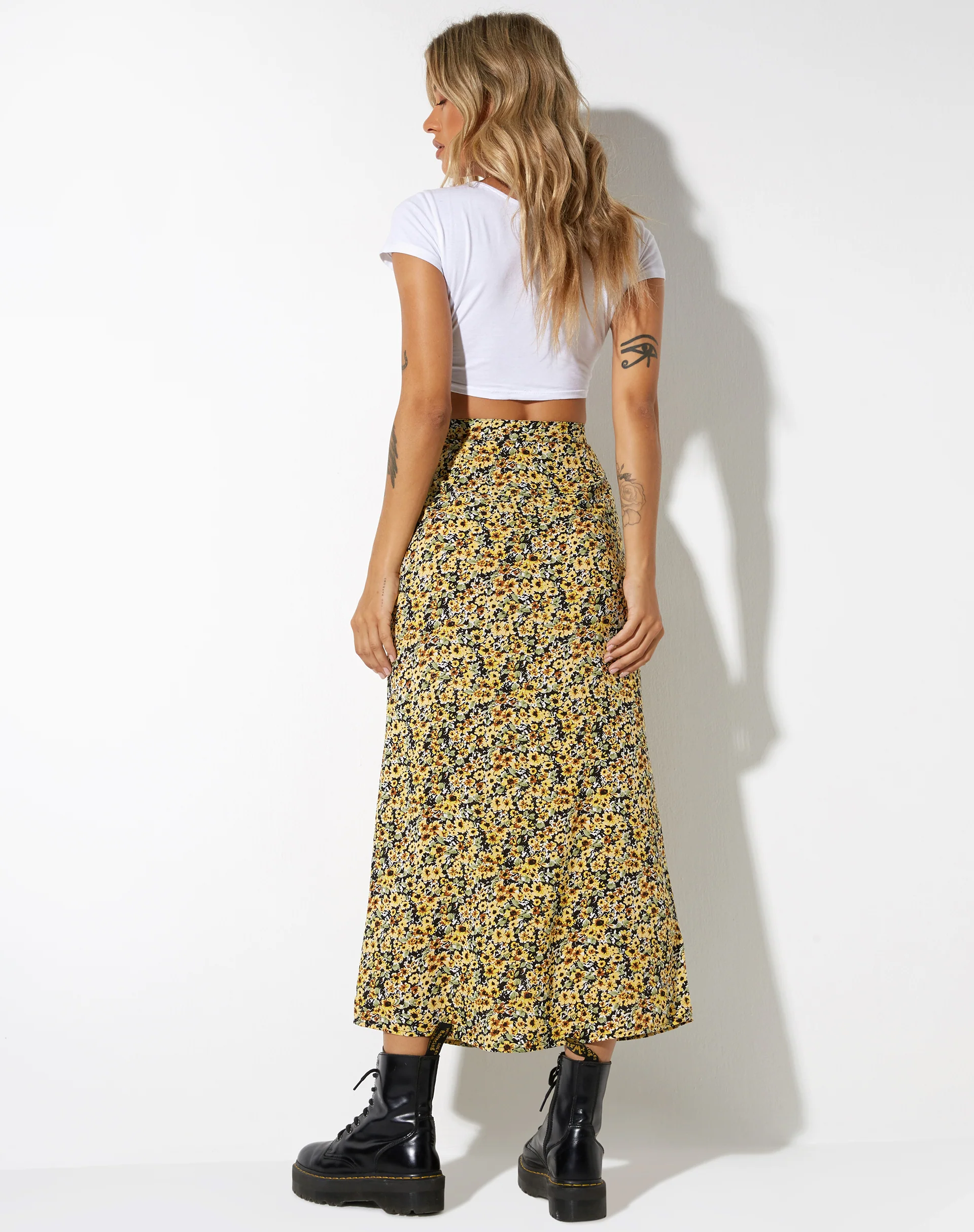Rima Midi Skirt in Spring Ditsy Yellow - Image 6