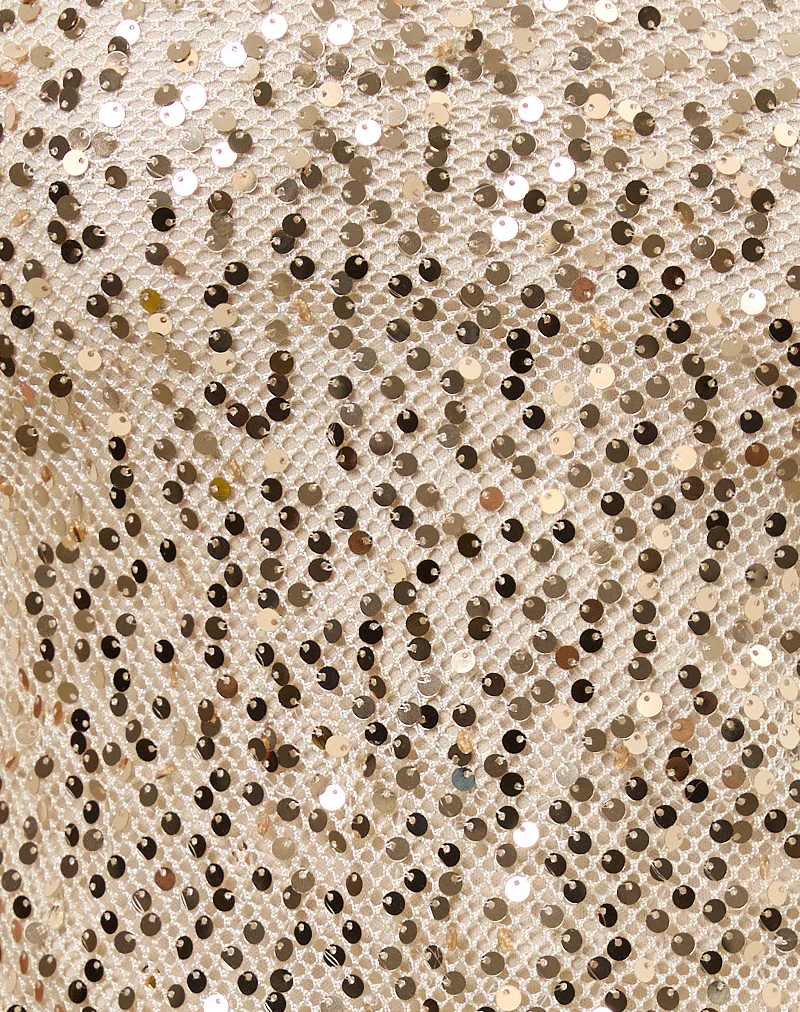 Rimo Bandeau Top in Gold Sequin - Image 6