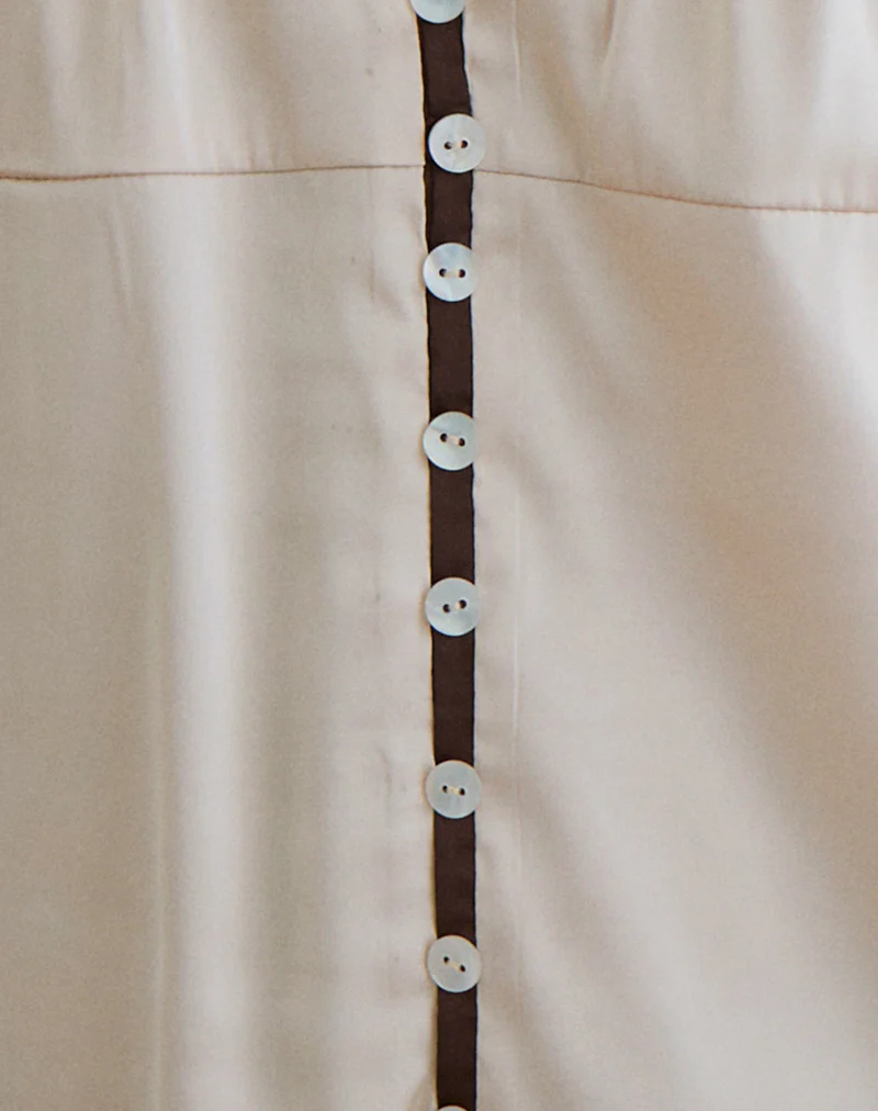 Rinari Mini Dress in Satin Champagne - Image 6