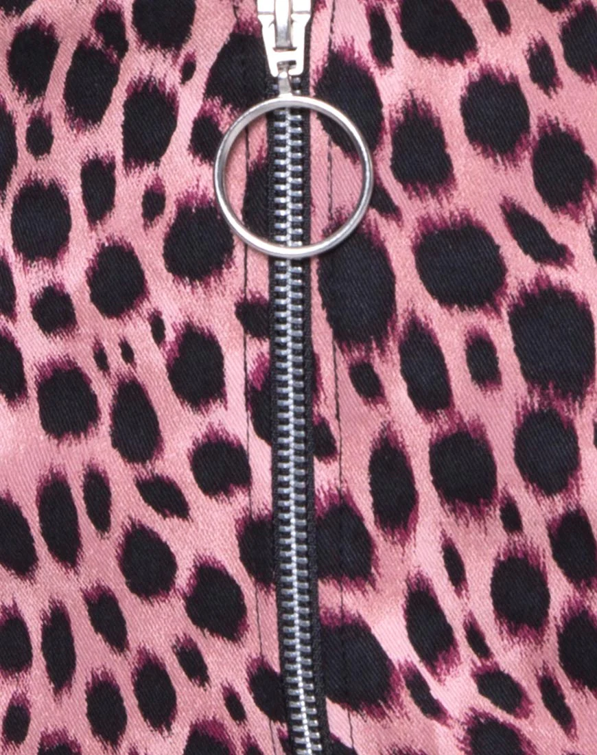 Ring Mini Skirt in Pink Cheetah - Image 7