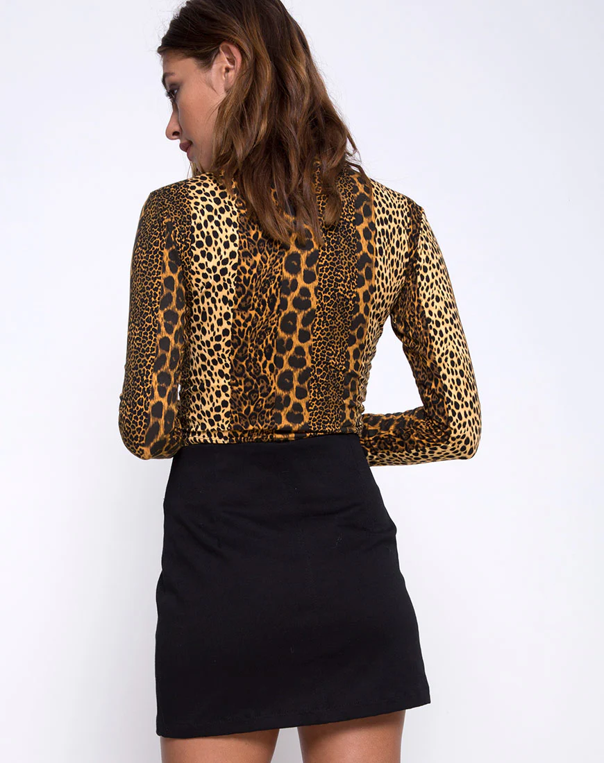 Ring Mini Skirt in Twill Black - Image 2