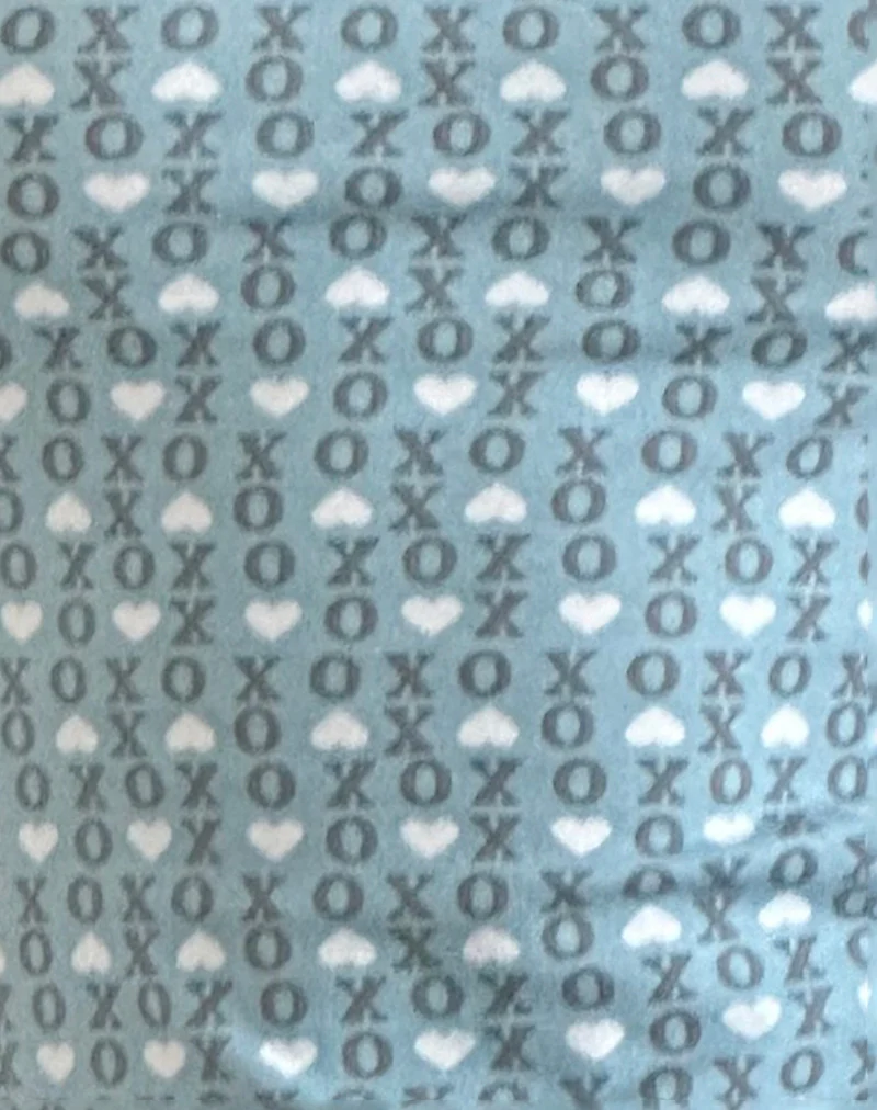 Riniko Mini Dress in Powder Blue XO Heart Print with White Binding - Image 5