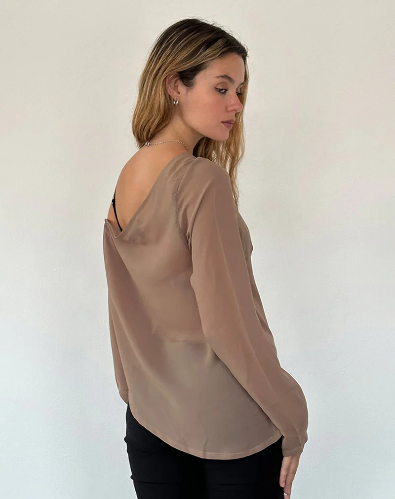 Riot Top in Chiffon Light Brown - Image 3